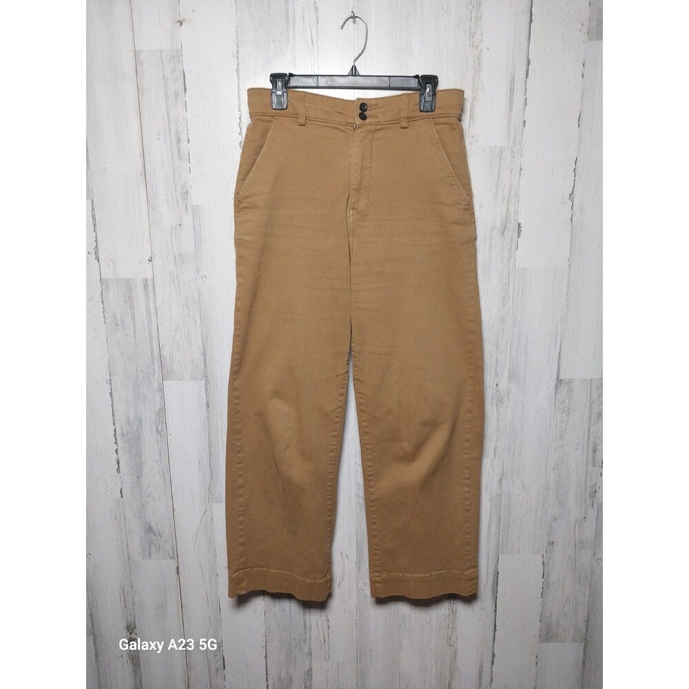 Everlane Organic Cotton Wide Leg Cropped Tan Chino Pants